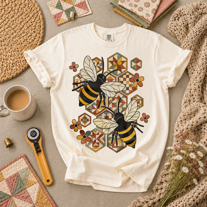 Quilt Bees Honeycomb T-Shirt - Ivory