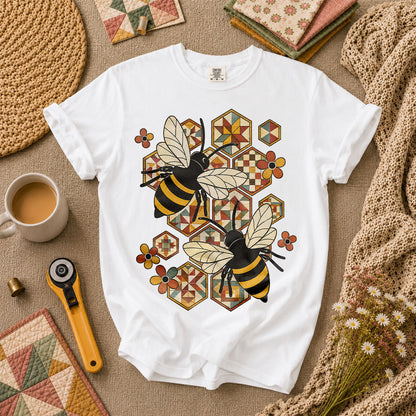 Quilt Bees Honeycomb T-Shirt - White