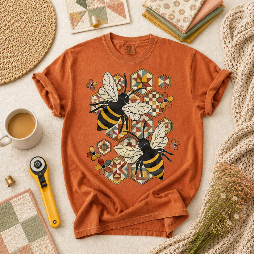 Quilt Bees Honeycomb T-Shirt - Yam