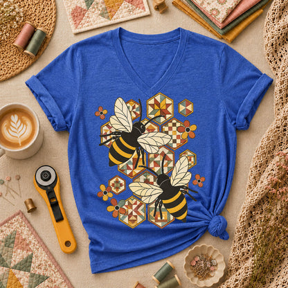 Quilt Bees Honeycomb - Heather True Royal