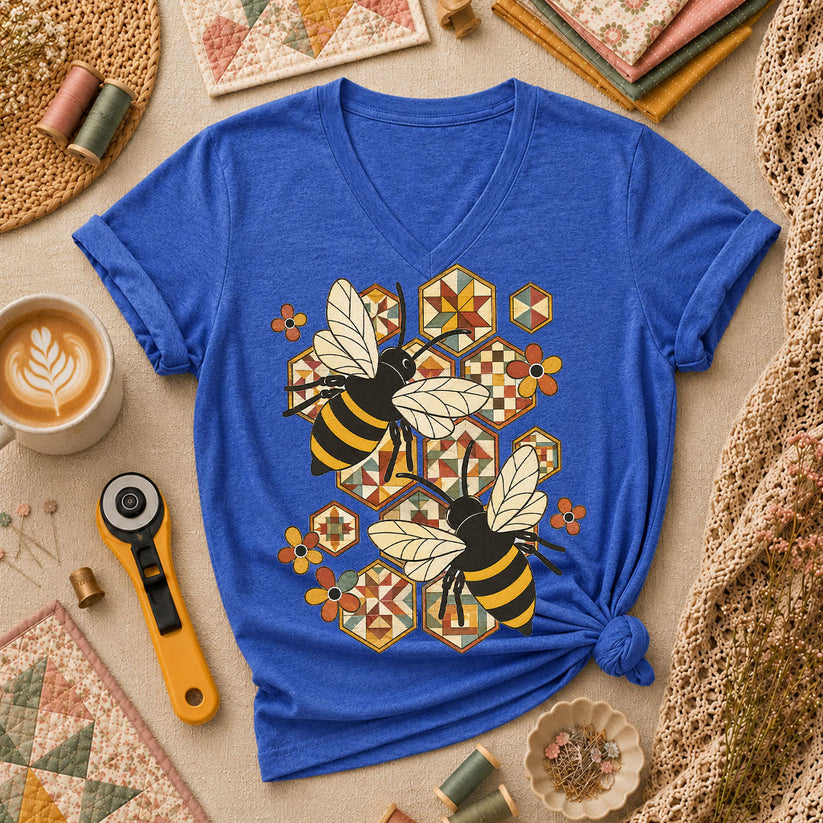 Quilt Bees Honeycomb - Heather True Royal