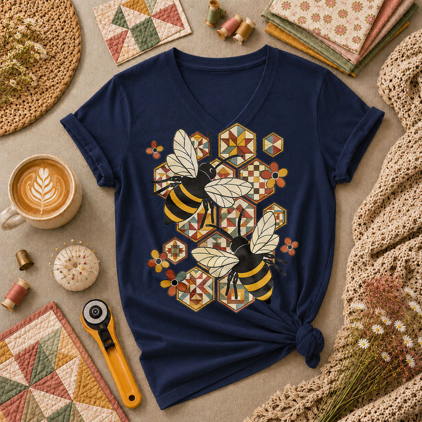 Quilt Bees Honeycomb - Navy
