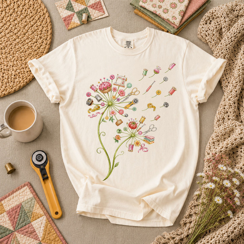 Sewing Supplies Dandelion T-Shirt - Ivory