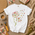 Sewing Supplies Dandelion T-Shirt | Whimsical Dandelion Buttons Thread Spools Quilter Tee
