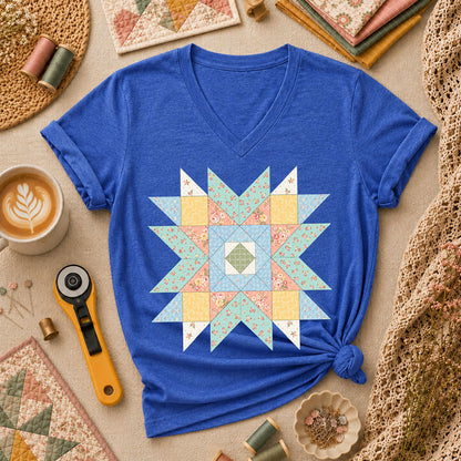 Pastel Star Quilt Block - Heather True Royal