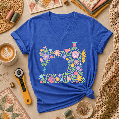 Pastel Sewing Machine Wildflowers - Heather True Royal