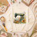 Vintage Sewing Machine Sunflowers Long Sleeve