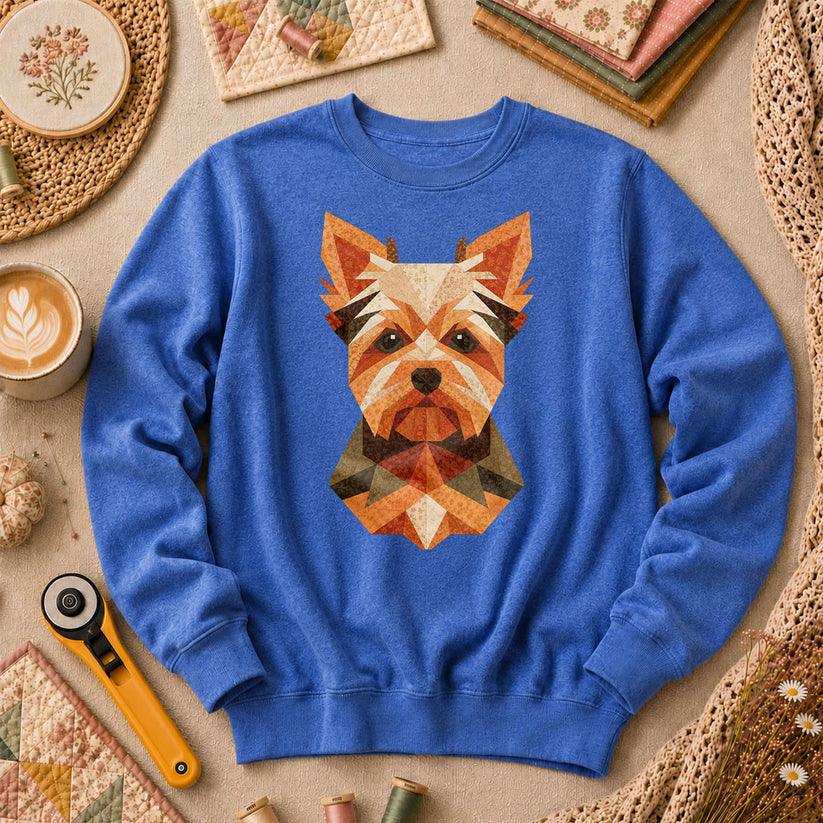 Geometric Yorkshire Terrier Patchwork - Heather True Royal
