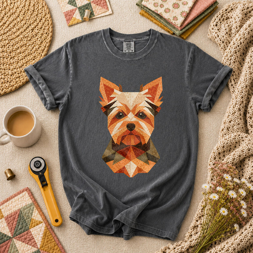 Geometric Yorkshire Terrier Patchwork - Grey