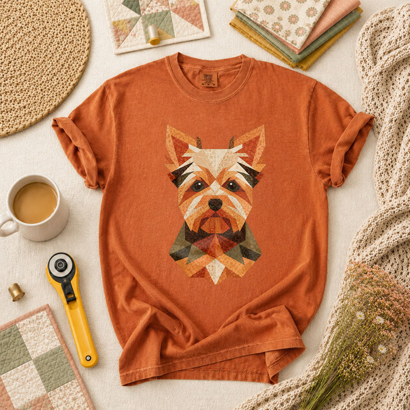 Geometric Yorkshire Terrier Patchwork - Yam