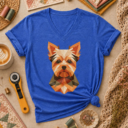 Geometric Yorkshire Terrier Patchwork - Heather True Royal