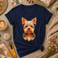 Geometric Yorkshire Terrier Patchwork Women's V-Neck