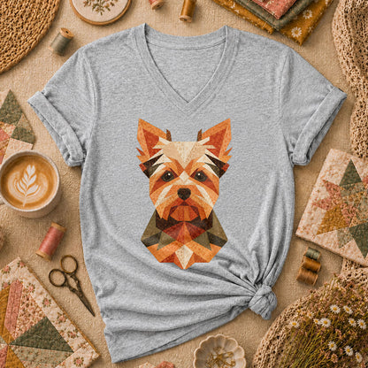 Geometric Yorkshire Terrier Patchwork - Sport Grey