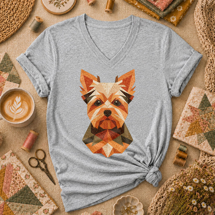 Geometric Yorkshire Terrier Patchwork - Sport Grey