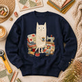Curious Black Cat Sewing Setup Long Sleeve