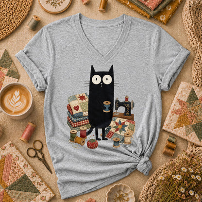 Curious Black Cat Sewing Setup - Sport Grey
