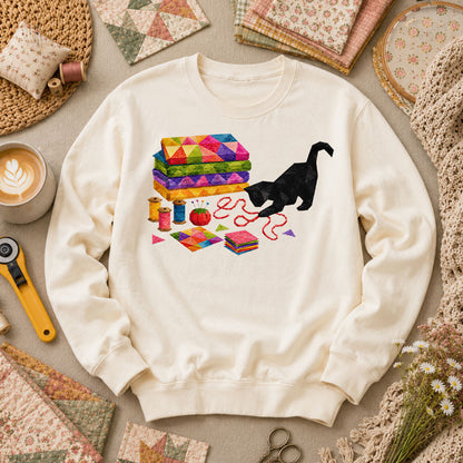 Black Cat Rainbow Fabric Stack - Natural