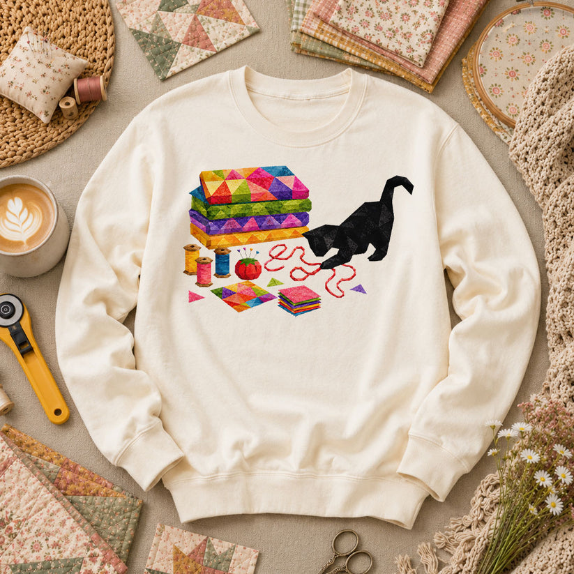 Black Cat Rainbow Fabric Stack - Natural