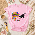 Black Cat Rainbow Fabric Stack T-Shirt
