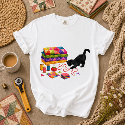 Black Cat Rainbow Fabric Stack - White