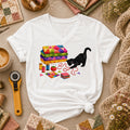 Black Cat Rainbow Fabric Stack Women's V-Neck