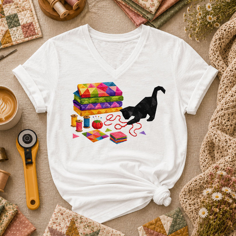Black Cat Rainbow Fabric Stack - White