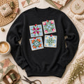 Four Quilt Block Squares Notes Long Sleeve