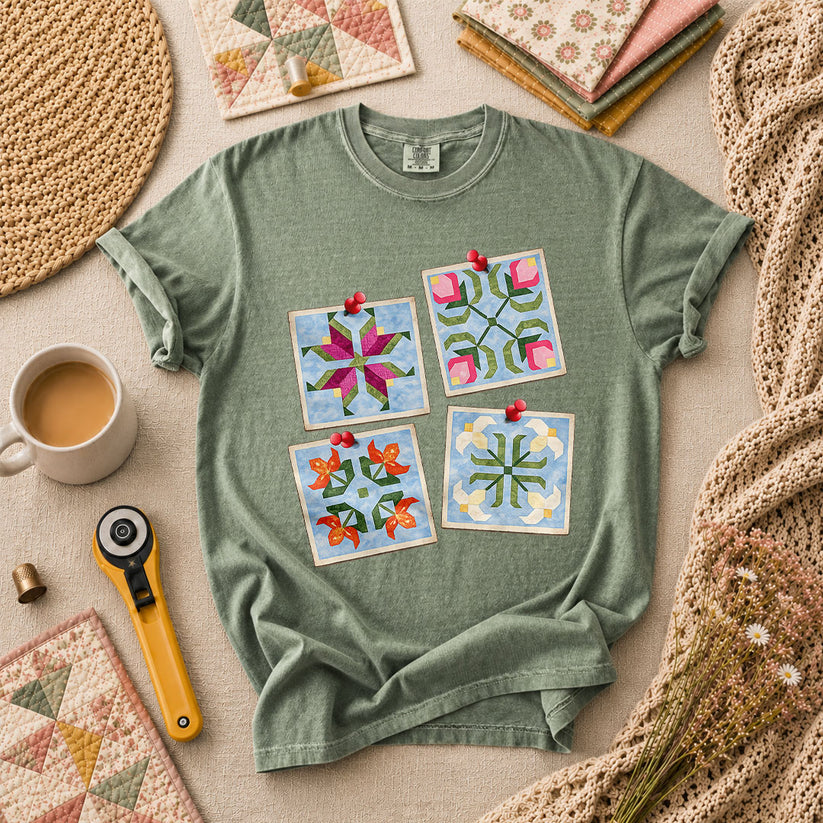 Four Quilt Block Squares Notes - Forest