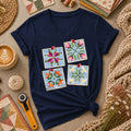 Four Quilt Block Squares Notes Women's V-Neck