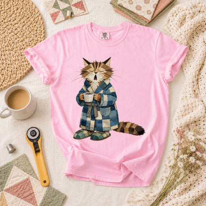 Cozy Cat Robe Morning Coffee - Blossom
