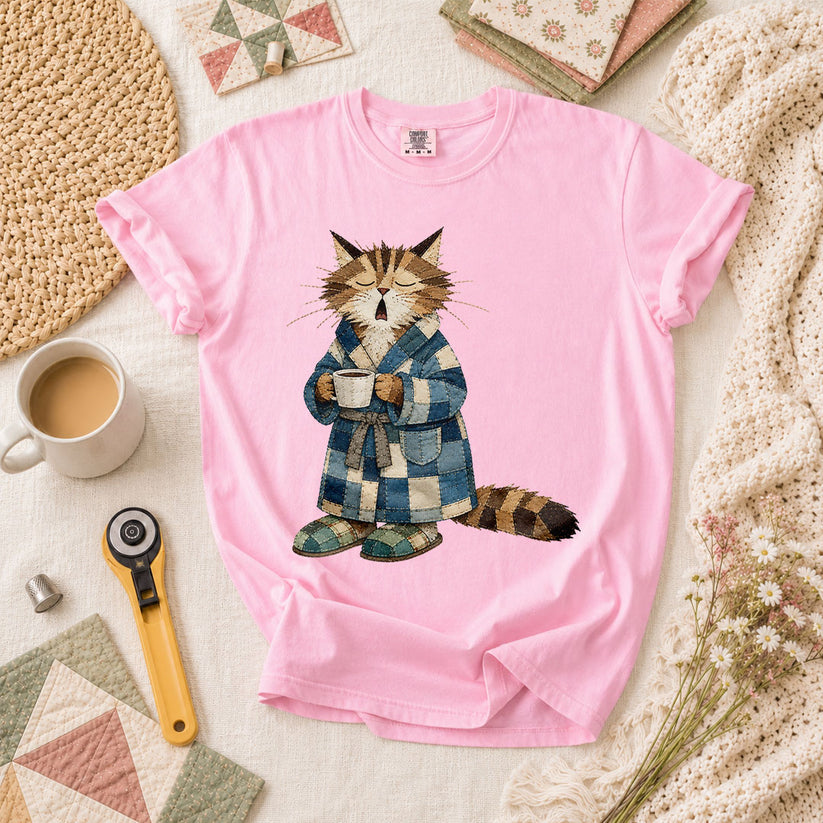 Cozy Cat Robe Morning Coffee - Blossom