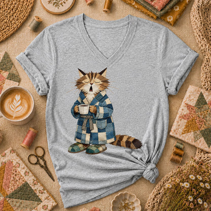 Cozy Cat Robe Morning Coffee - Sport Grey