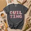 QUILTING Floral Typography Hearts T-Shirt
