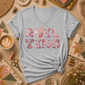 QUILTING Floral Typography Hearts Women's V-Neck