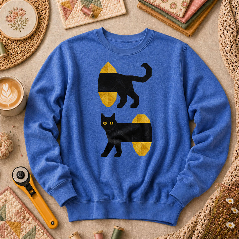Long Black Cat Split Design - Heather True Royal