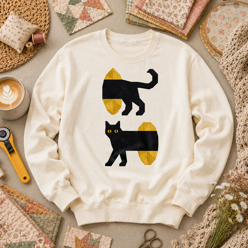 Long Black Cat Split Design - Natural