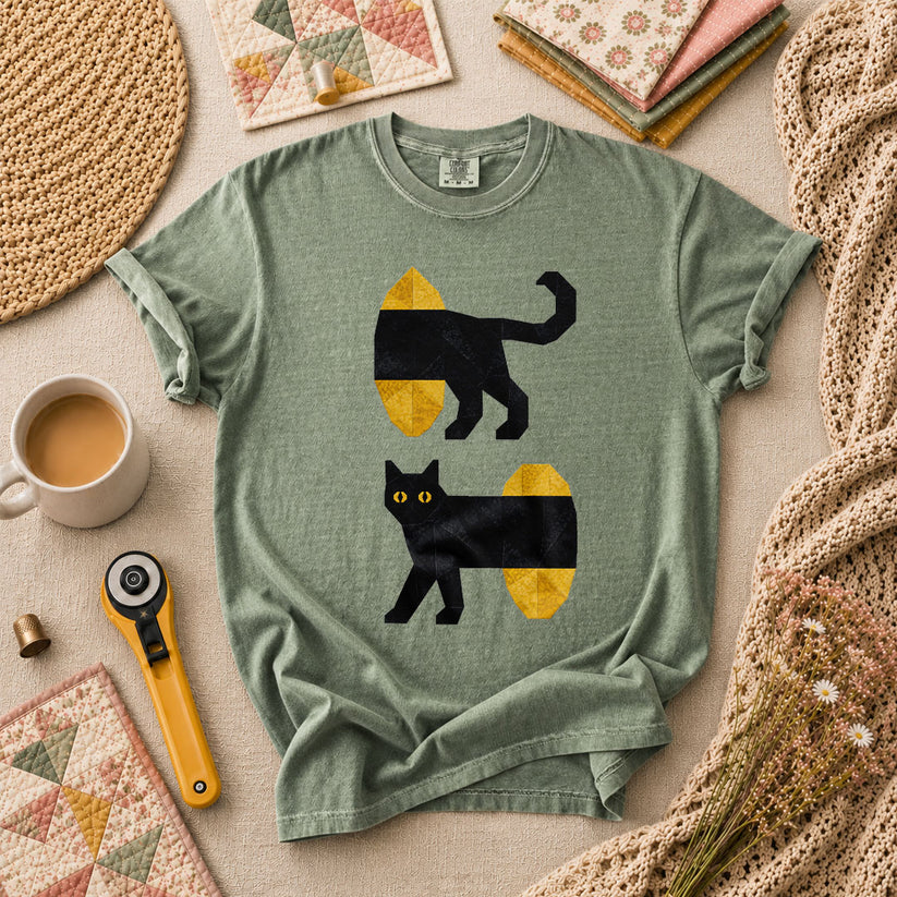 Long Black Cat Split Design - Forest