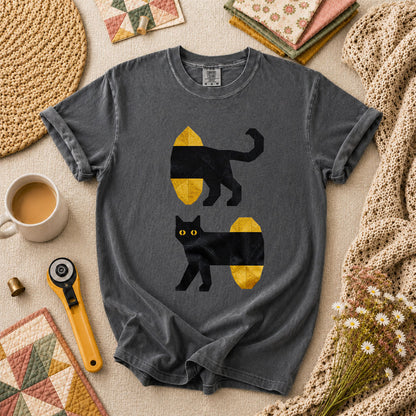 Long Black Cat Split Design - Grey