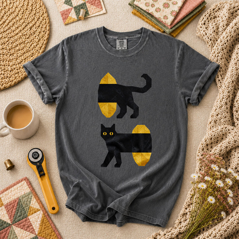 Long Black Cat Split Design - Grey