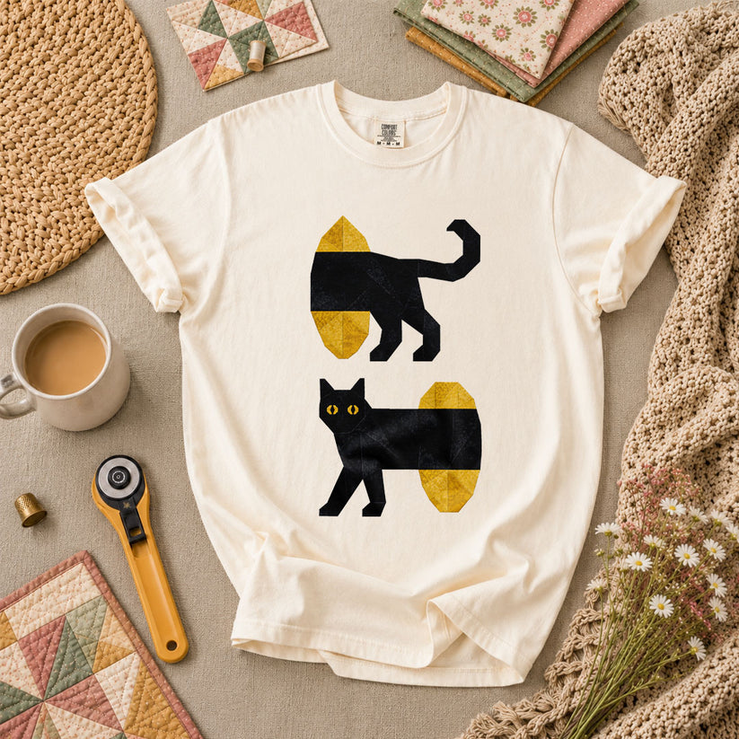 Long Black Cat Split Design - Ivory