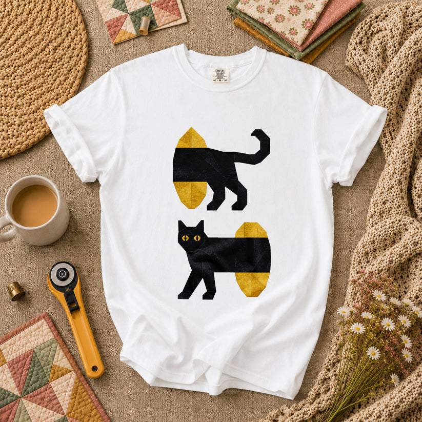 Long Black Cat Split Design - White