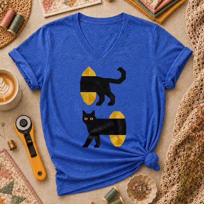 Long Black Cat Split Design - Heather True Royal