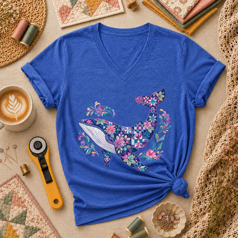 Patchwork Whale Ocean - Heather True Royal