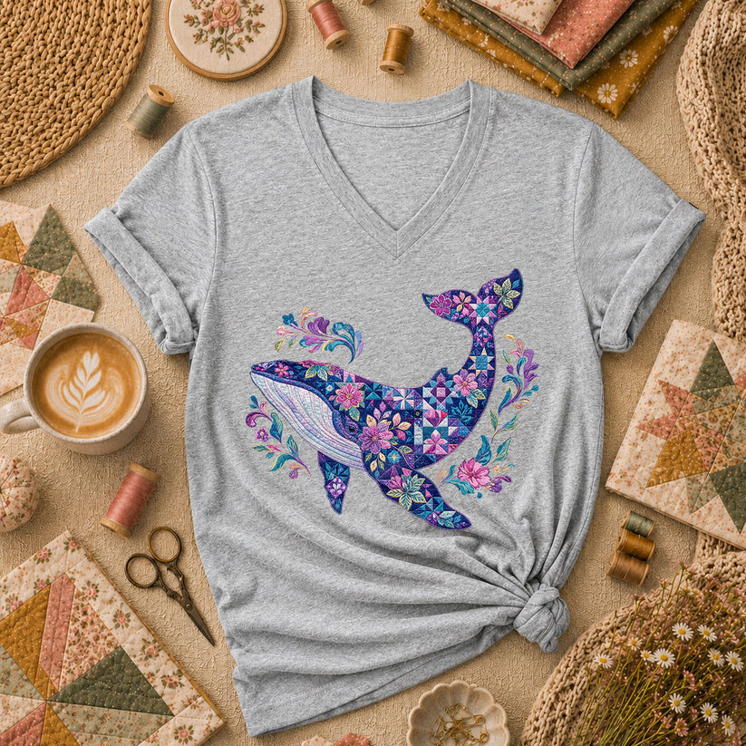Patchwork Whale Ocean - Sport Grey