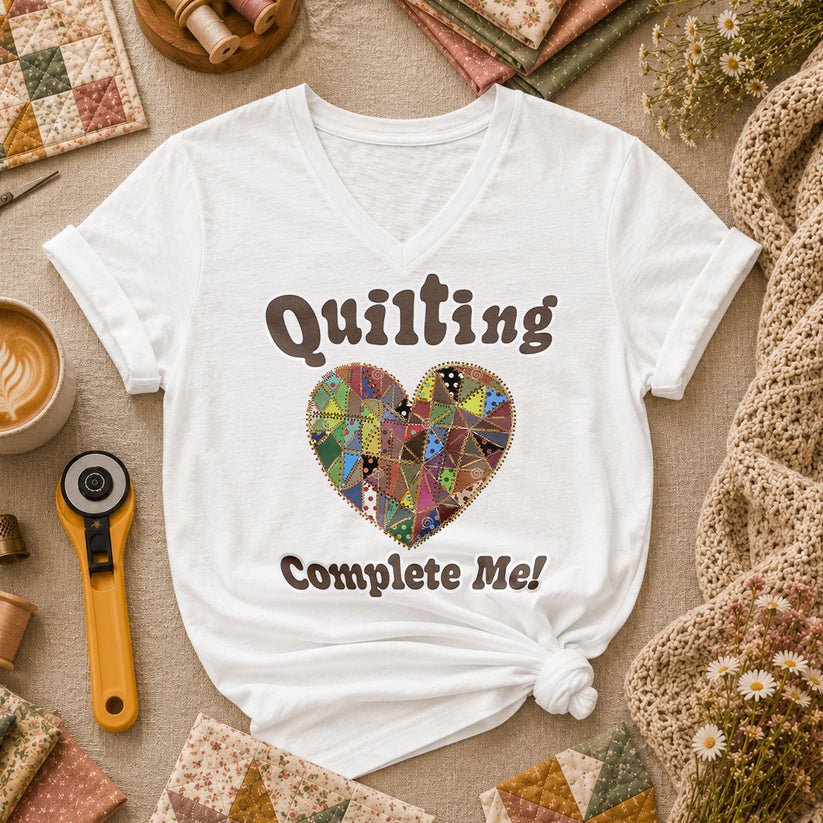 Quilting Complete Me Heart - White