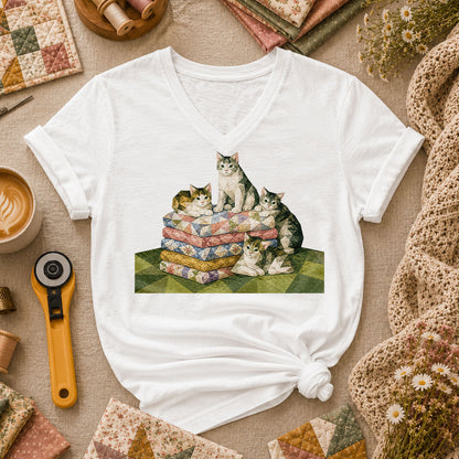 Kittens Fabric Bolts Stack - White