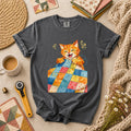 Happy Ginger Cat Patchwork Quilt T-Shirt