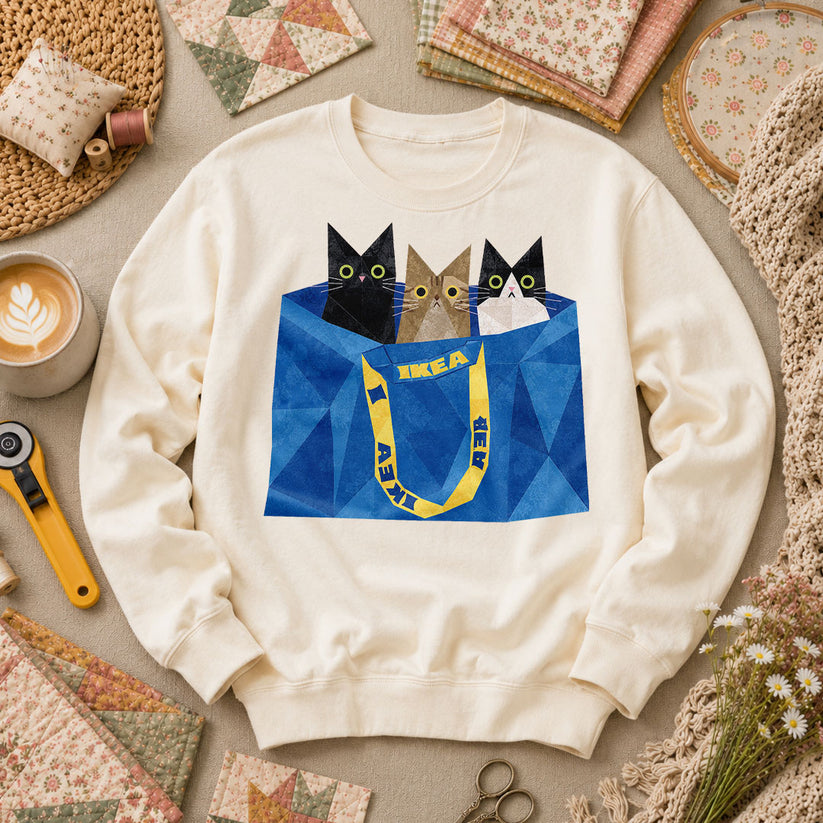 Three Cats IKEA Bag - Natural