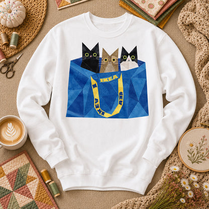 Three Cats IKEA Bag - White