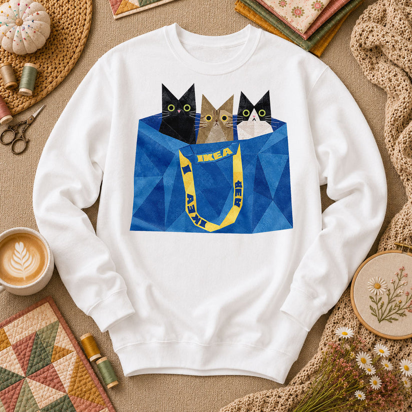 Three Cats IKEA Bag - White